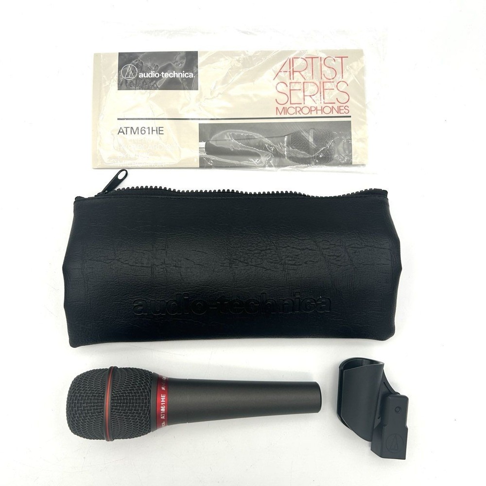 Audio-Technica ATM61HE Hypercardioid Dynamic Vocal Microphone /Clip Pouch Manual